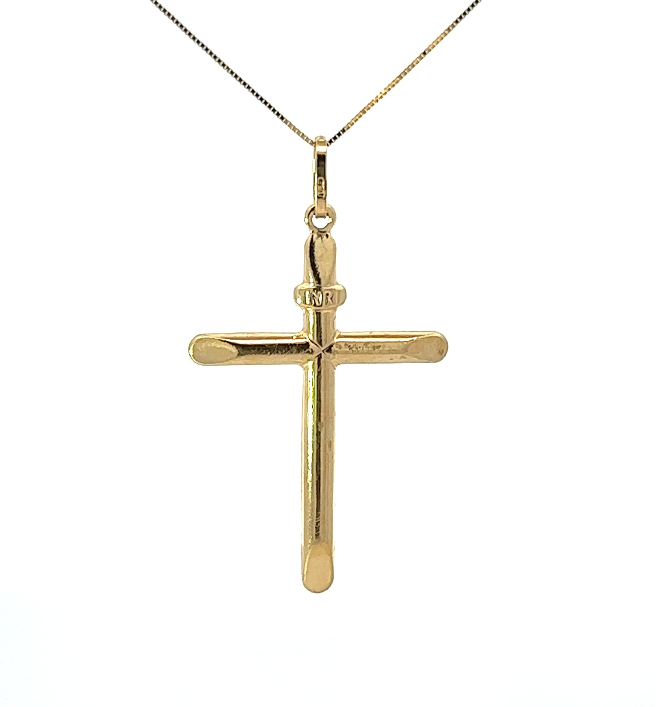 18ct Gold Over Sterling Silver Cross Pendant Necklace. - Etsy